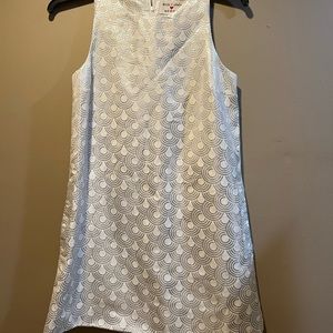 Alice & Olivia Scoop sz S Silver White Mini Dress